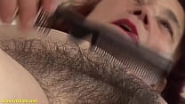 extreme horny hairy bush granny gets extreme rough fucked by her big cock hairdresser
